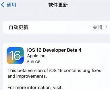 苍溪苹果手机维修分享iOS16 Beta4 更新内容及升级建议 