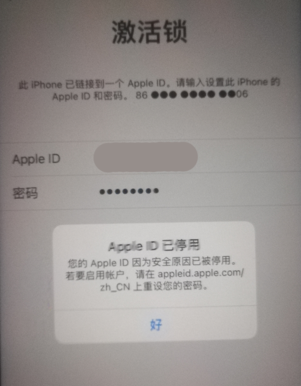 苍溪苹果手机维修分享iPhone 12 出现提示“Apple ID 已停用”怎么办 