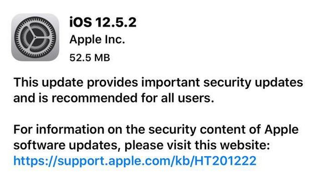 苍溪苹果手机维修分享iOS12.5.2发布，建议所有老苹果用户安装 